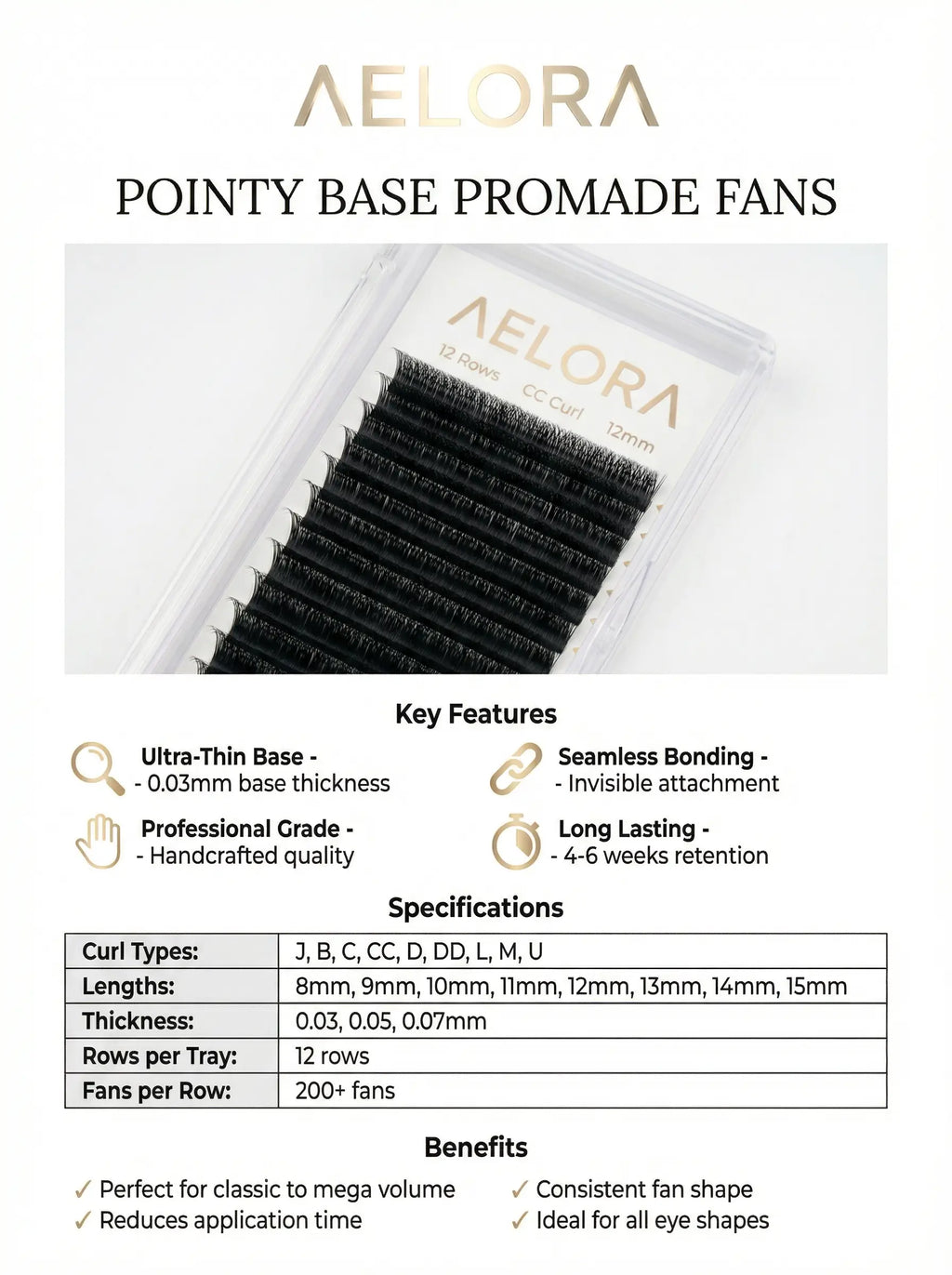 Cashmere Eyelash Extensions-12 Rows