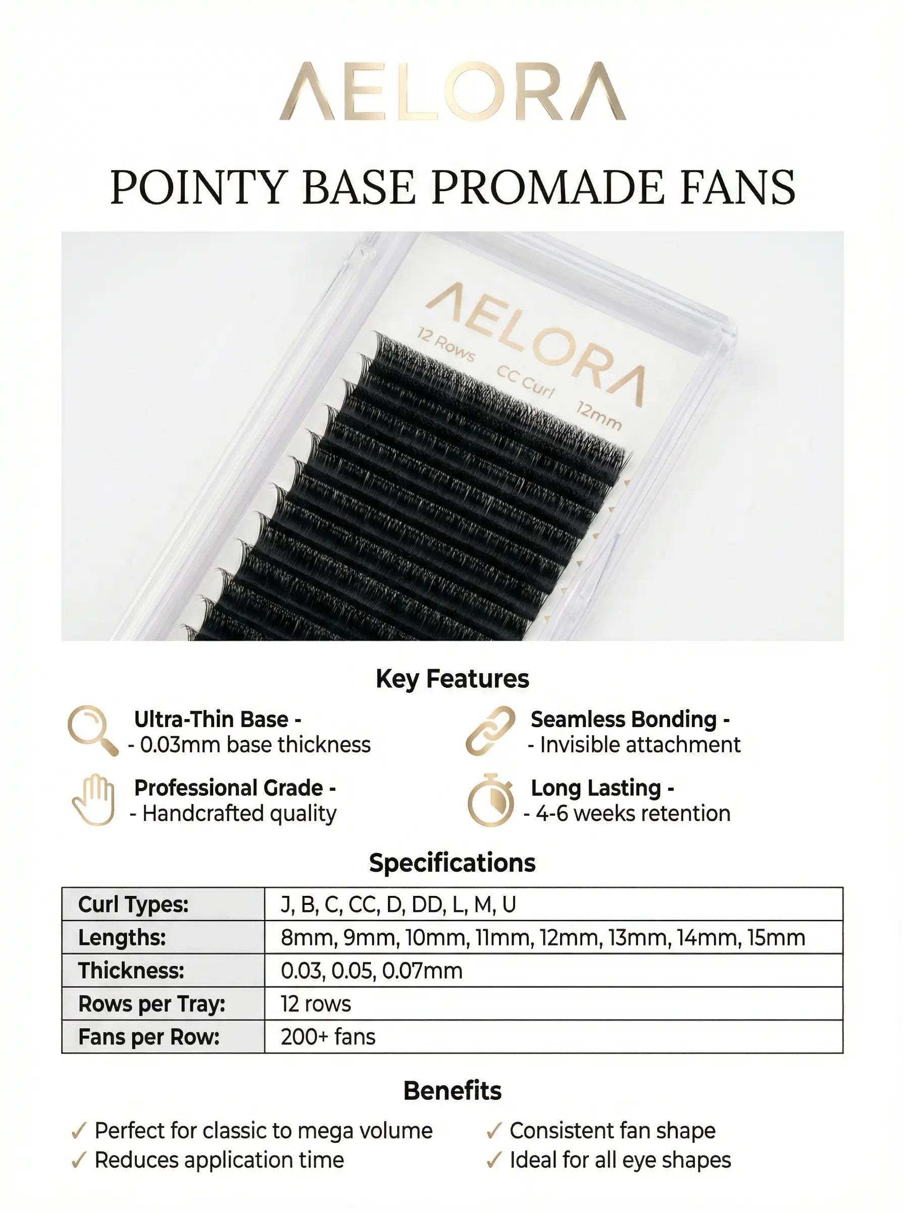 Cashmere Eyelash Extensions-12 Rows